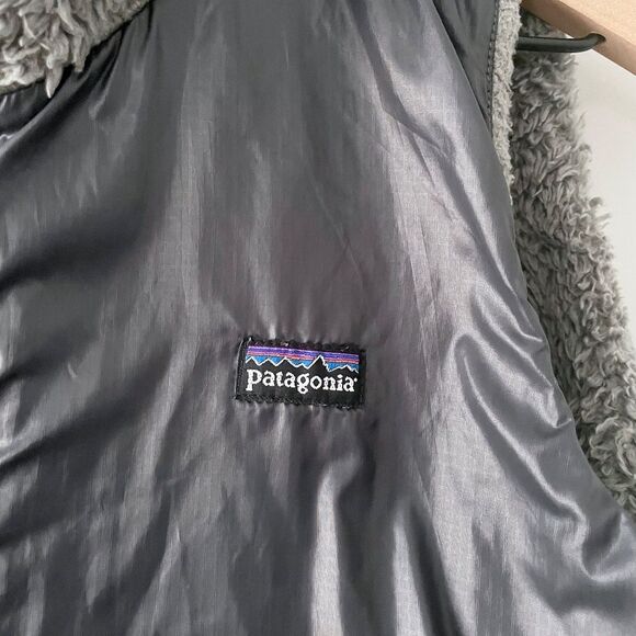 ❤️ Patagonia Women's Reversible Los Gatos Fleece Fuzzy Sherpa Vest Grey Medium - Picture 6 of 8